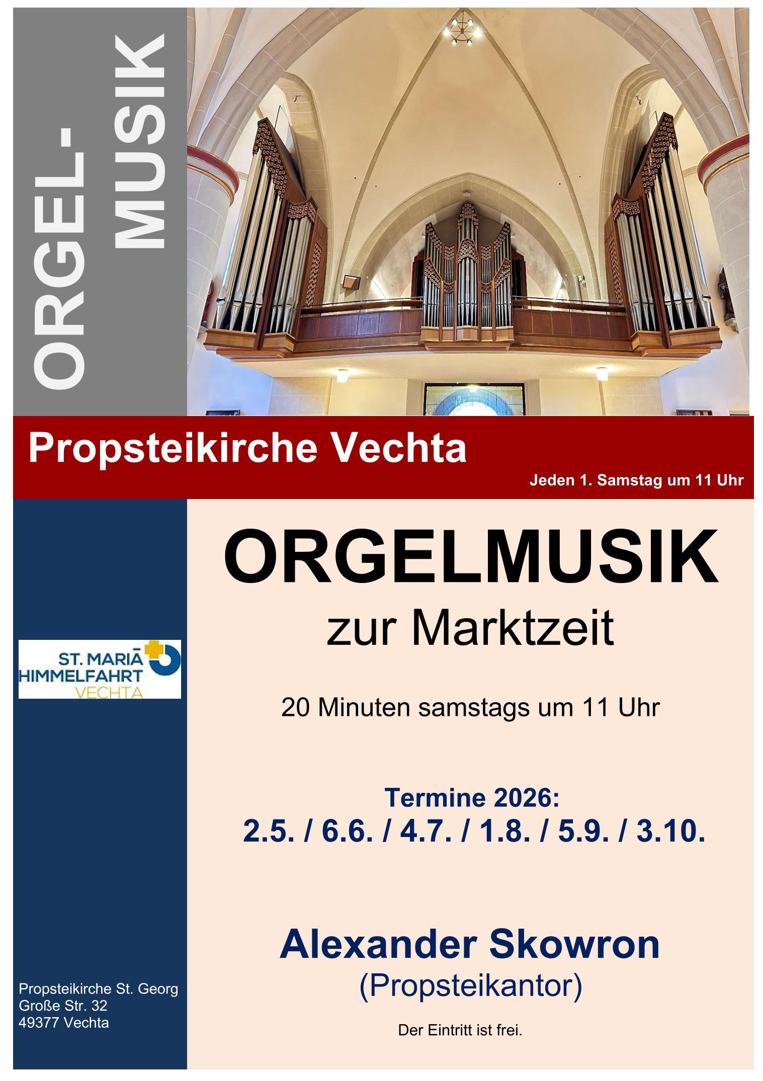 Plakat Orgelmusik zur Marktzeit
