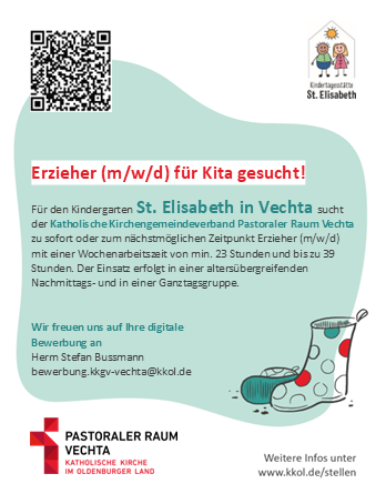 Erzieher (m/w/d) Kita Elisabeth gesucht
