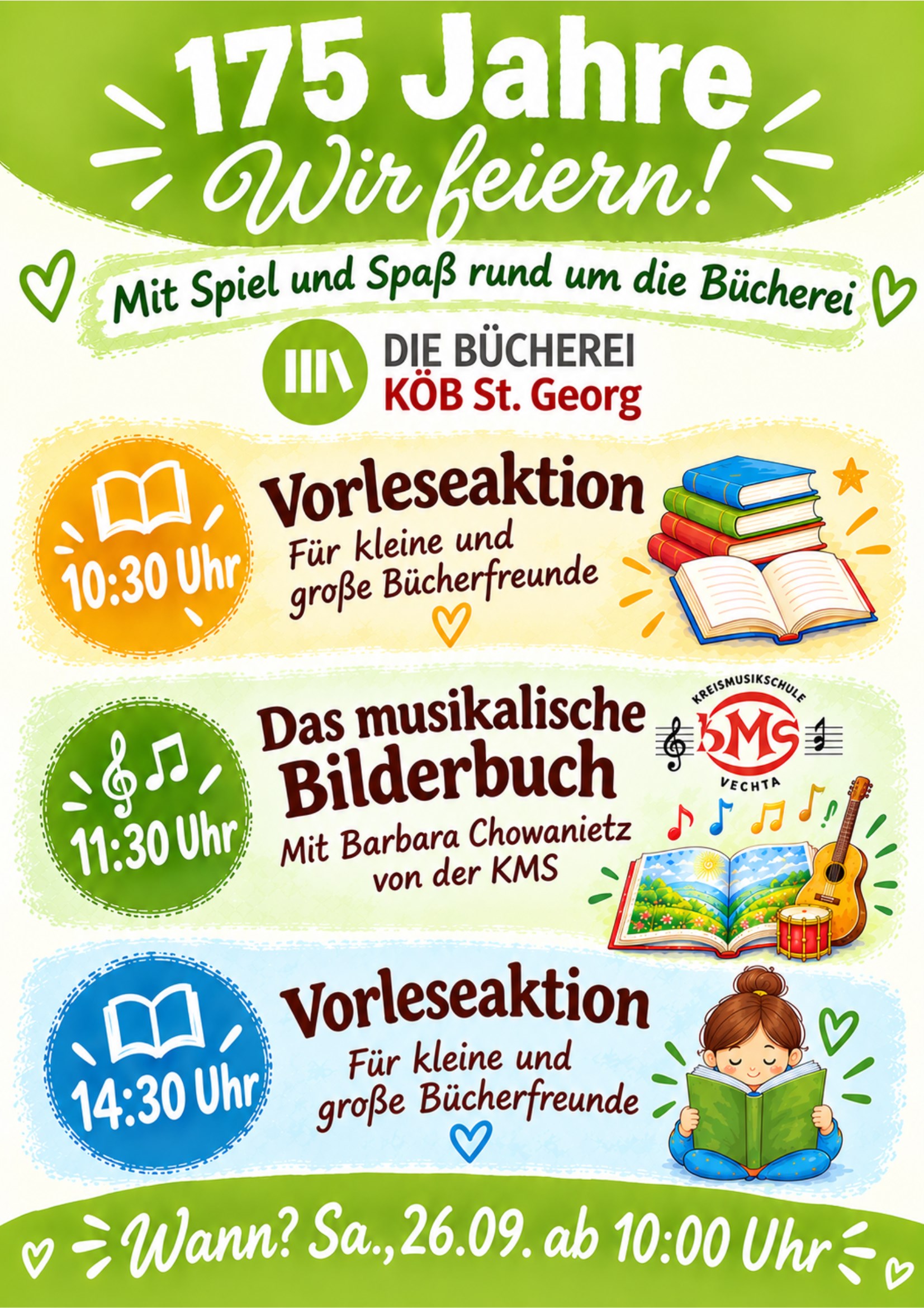Plakat Jubiläum Bücherei Vechta